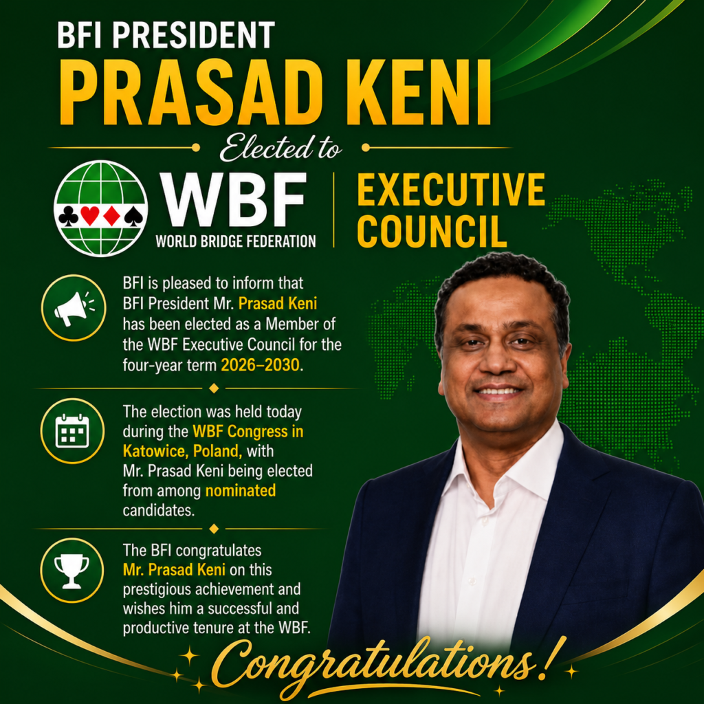 Prasad Keni Elected as WBF Executive Council Member (2026-30)